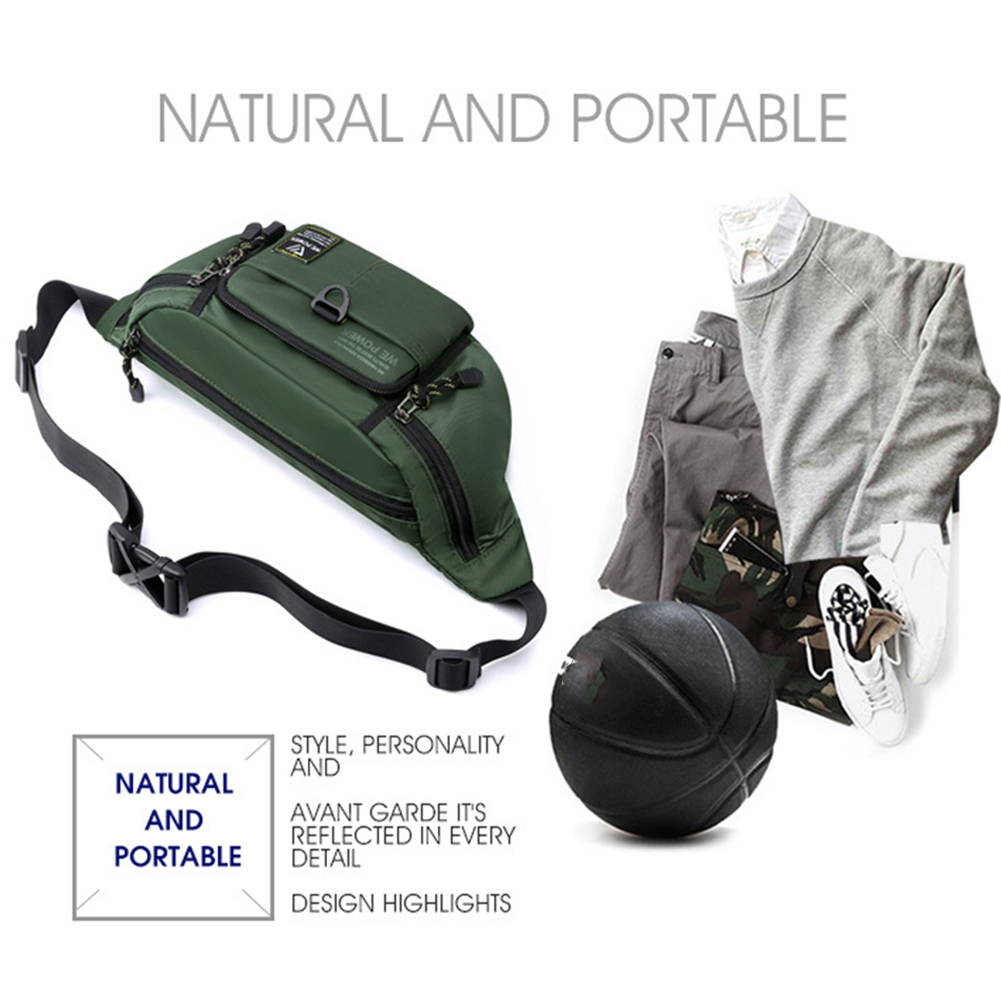 thumbnail image 3 of Bolsa de pecho para hombre, riñonera informal de nailon ajustable, accesorios para deportes al aire libre seguros, 3 of 9