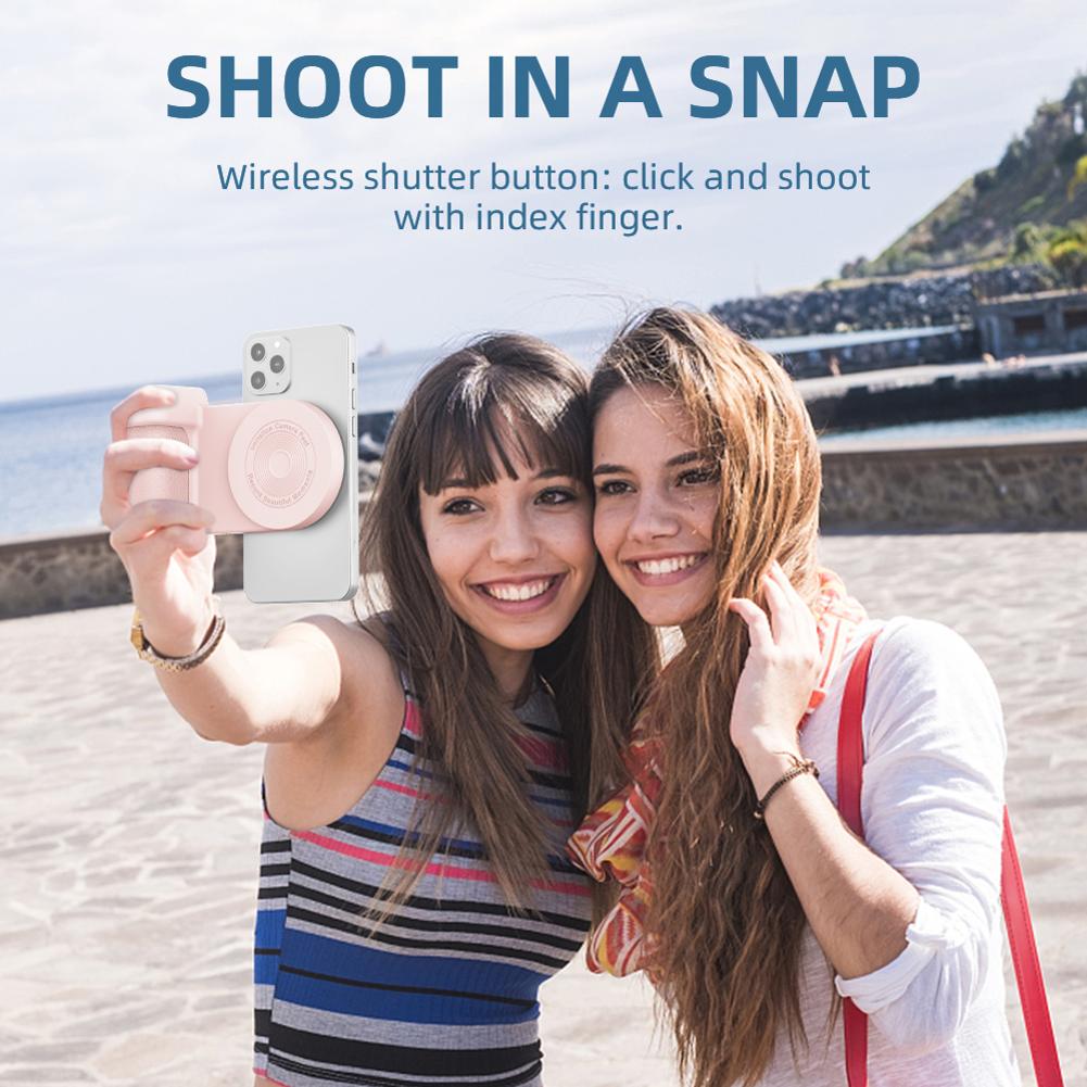 thumbnail image 1 of Soporte para teléfono selfie 3 en 1 compatible con Bluetooth para Android/iOS (rosa básico), 1 of 6