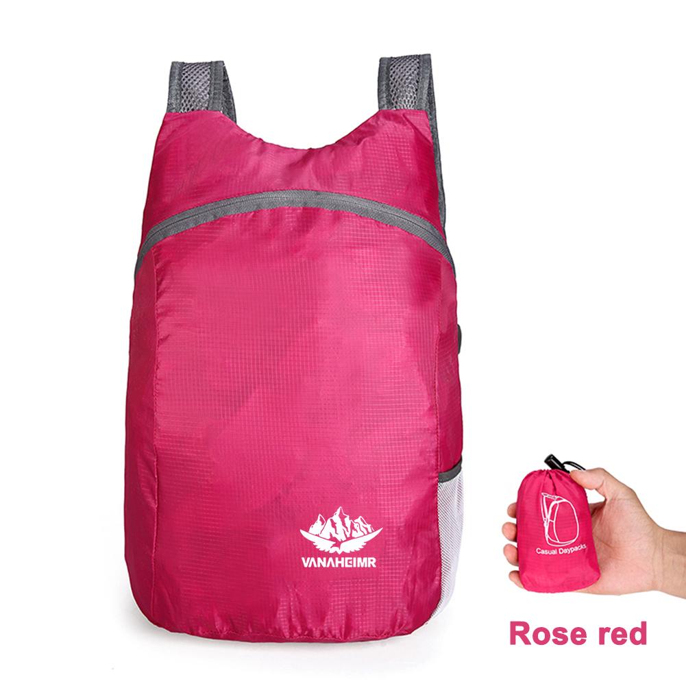thumbnail image 3 of Mochila plegable Ehuebsd impermeable para viajes al aire libre rosa rojo 2 uds, 3 of 7