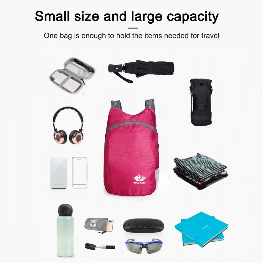 thumbnail image 4 of Mochila plegable Ehuebsd impermeable para viajes al aire libre rosa rojo 2 uds, 4 of 7