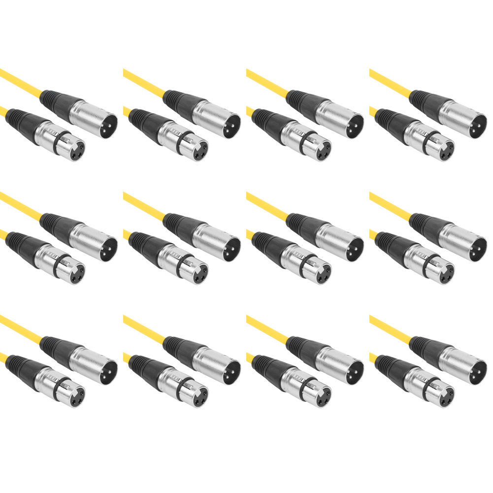 thumbnail image 3 of Cable XLR de 3 pines, a , 1 m, cable de micrófono blindado, amarillo, 3 of 9