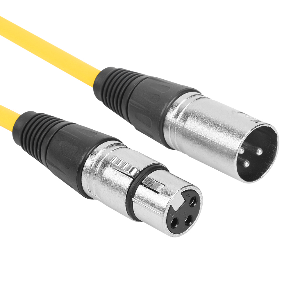 thumbnail image 4 of Cable XLR de 3 pines, a , 1 m, cable de micrófono blindado, amarillo, 4 of 9