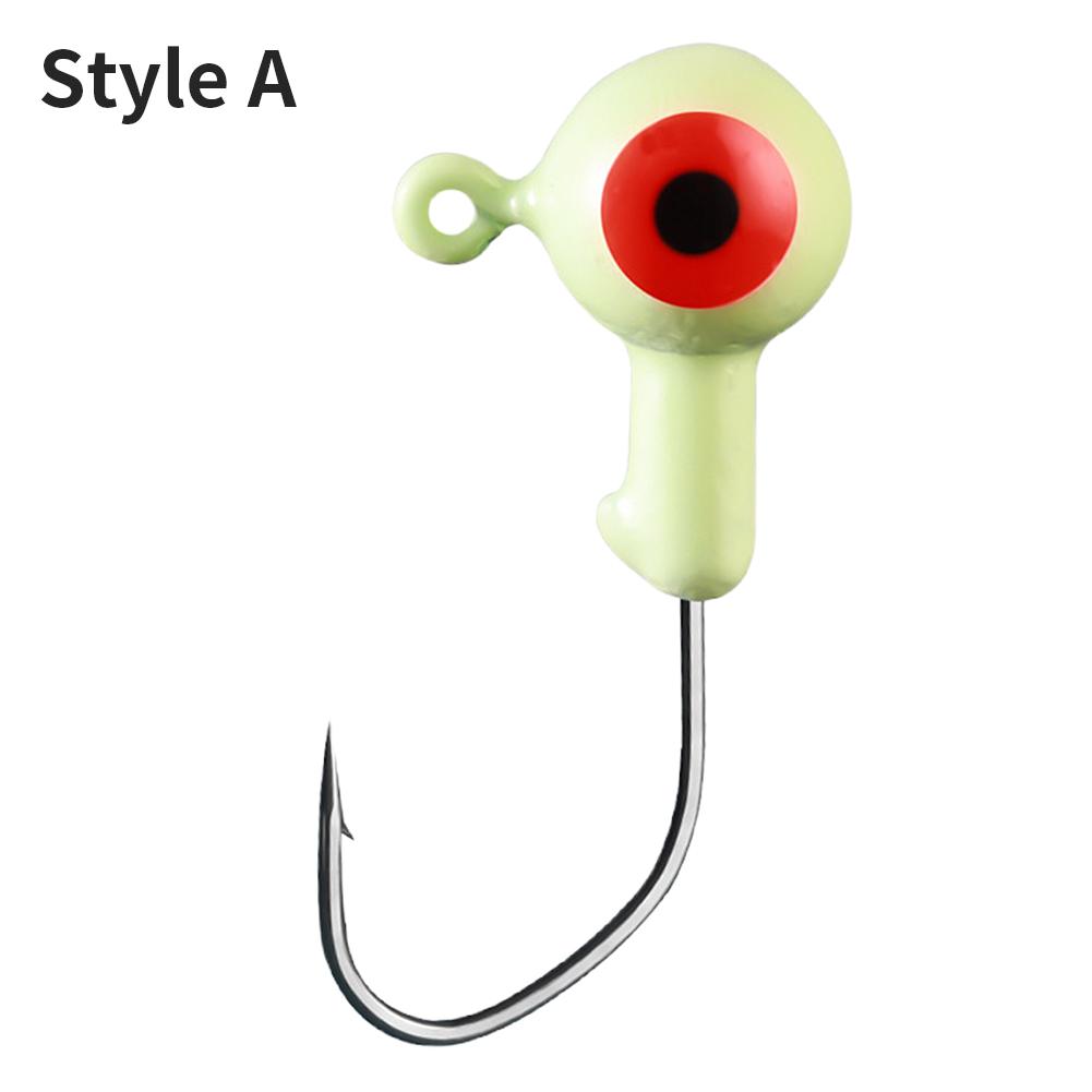 thumbnail image 1 of Hook A Style Jig Head 3D Eyes Jigging Head Señuelo Pesca Accesorios ( ) 30pcs, 1 of 9