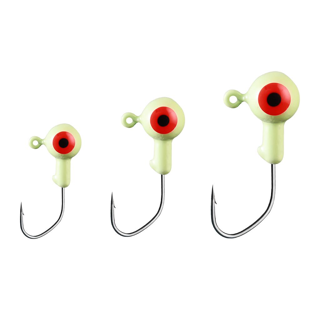 thumbnail image 3 of Hook A Style Jig Head 3D Eyes Jigging Head Señuelo Pesca Accesorios ( ) 30pcs, 3 of 9
