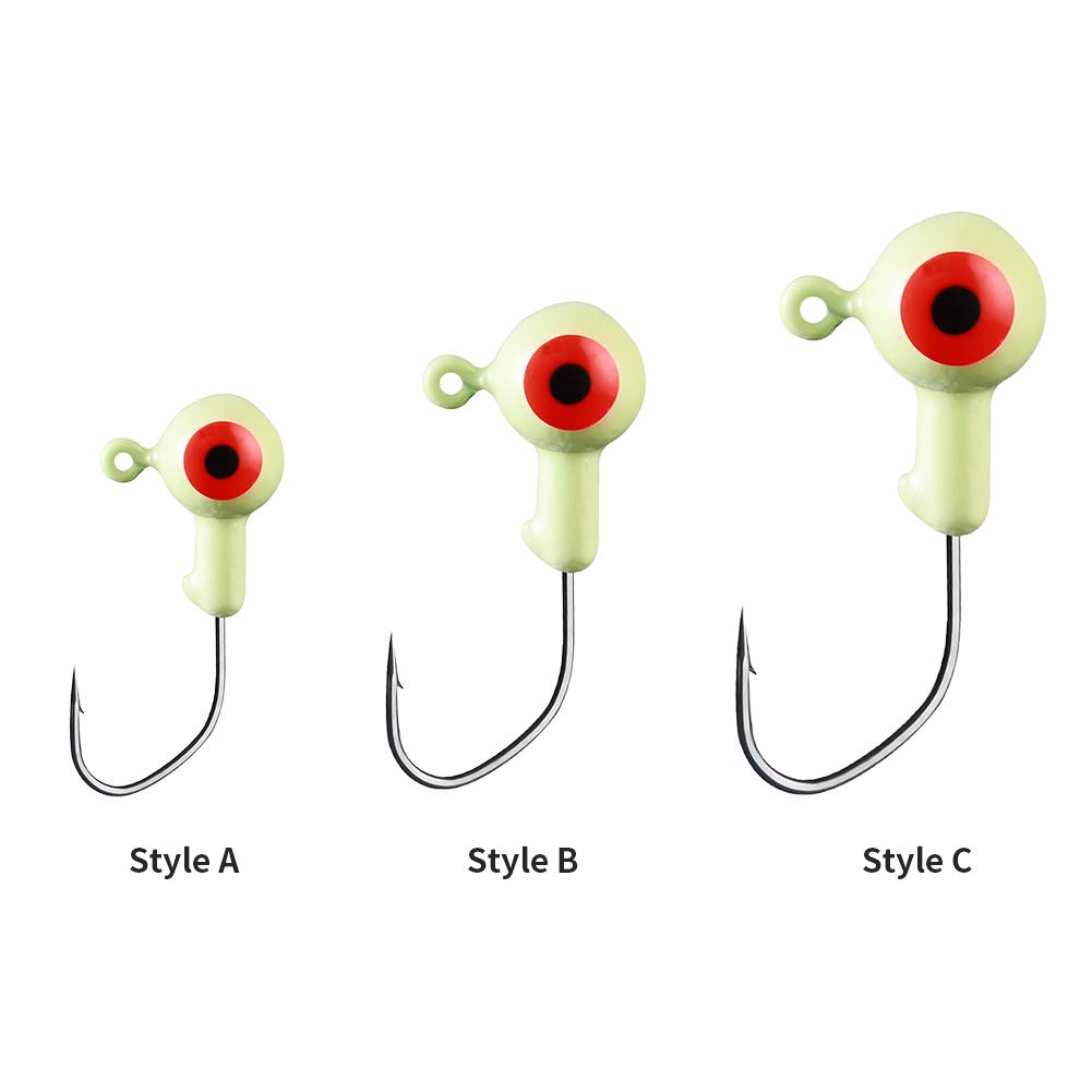 thumbnail image 4 of Hook A Style Jig Head 3D Eyes Jigging Head Señuelo Pesca Accesorios ( ) 30pcs, 4 of 9