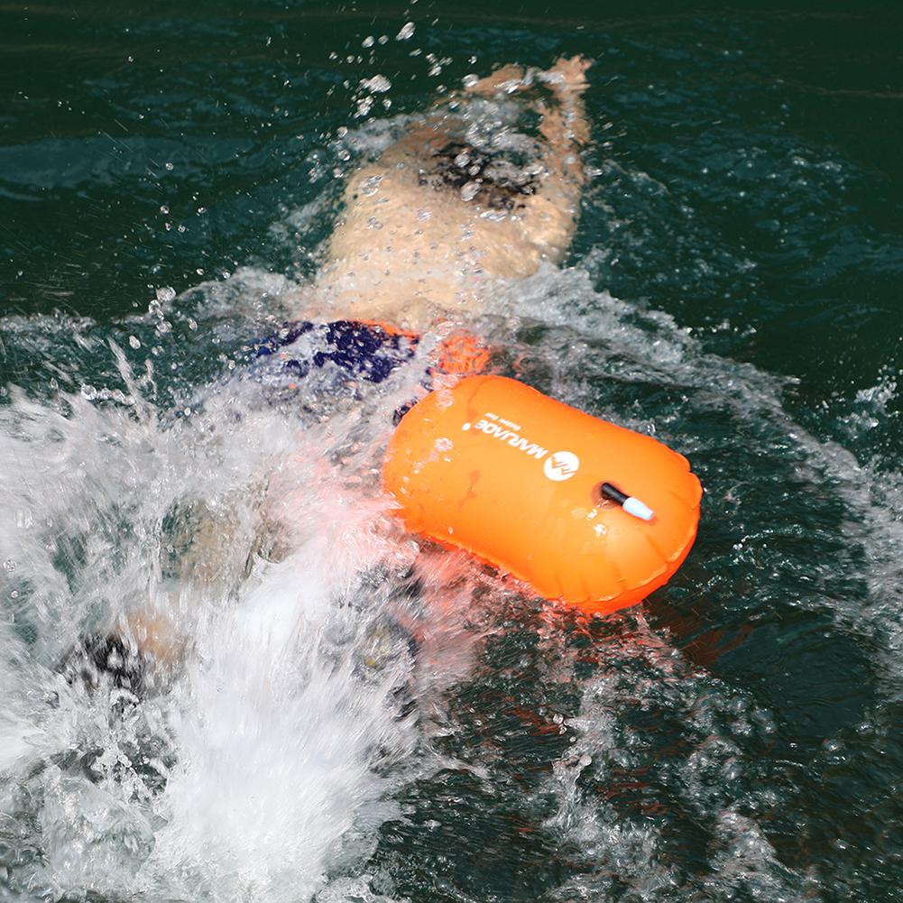 thumbnail image 3 of Flotador inflable para natación, bolsa seca al aire, boya de PVC, deporte acuático, naranja, 3 of 9