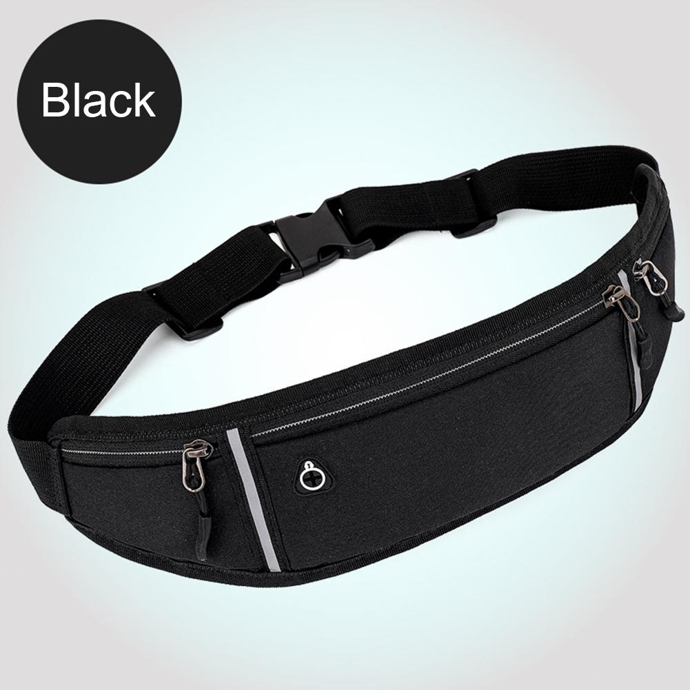 4 Uds hombres mujeres deportes Mini riñonera Invisible teléfono celular Fanny Pack (negro)
