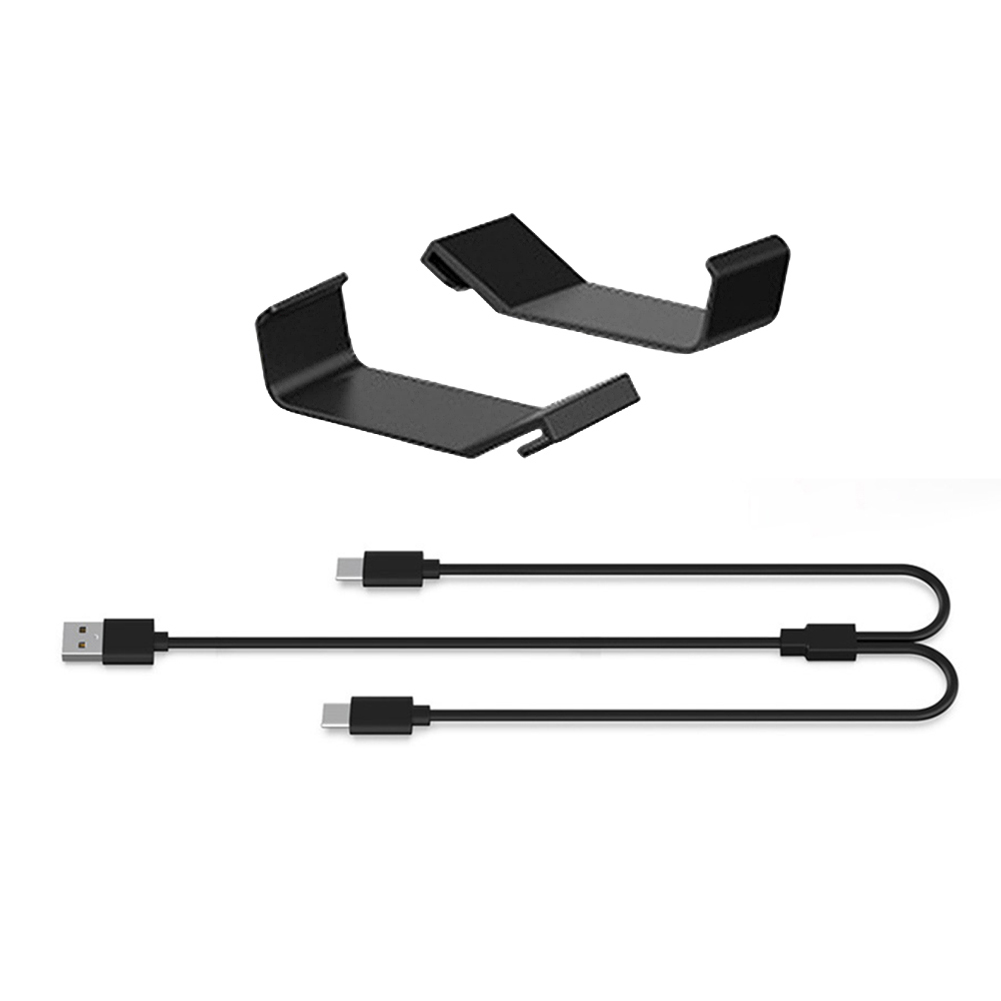 thumbnail image 3 of Juego de 2 cables de carga en 1, soporte de base de cargador de almacenamiento de escritorio con ganchos para PS VR2, 3 of 9