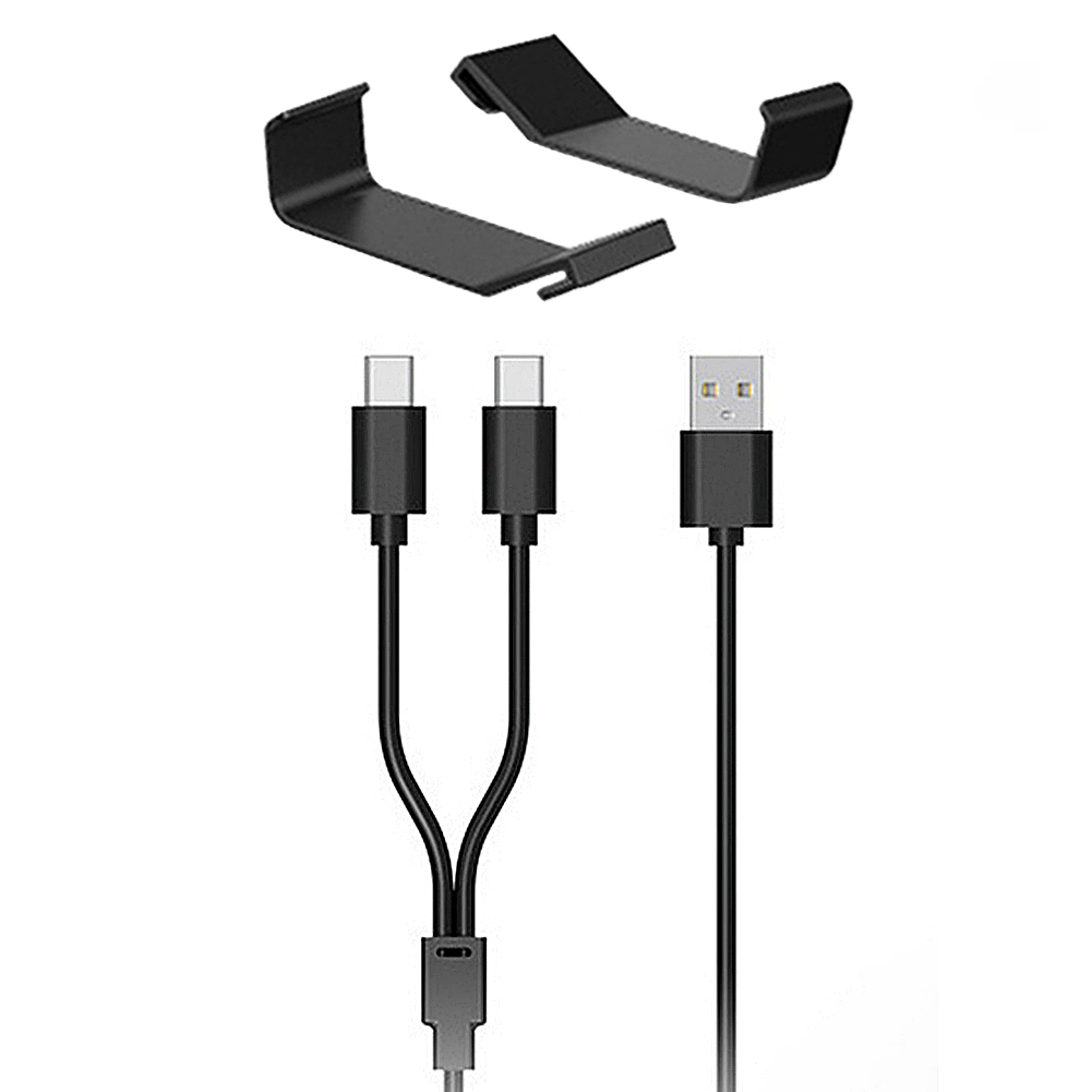thumbnail image 5 of Juego de 2 cables de carga en 1, soporte de base de cargador de almacenamiento de escritorio con ganchos para PS VR2, 5 of 9