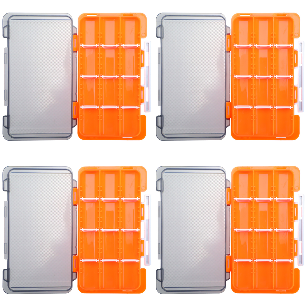 thumbnail image 5 of Cajas de señuelos de pesca, caja portátil, herramienta de gancho de cebo impermeable, naranja, 4 Uds., 5 of 5