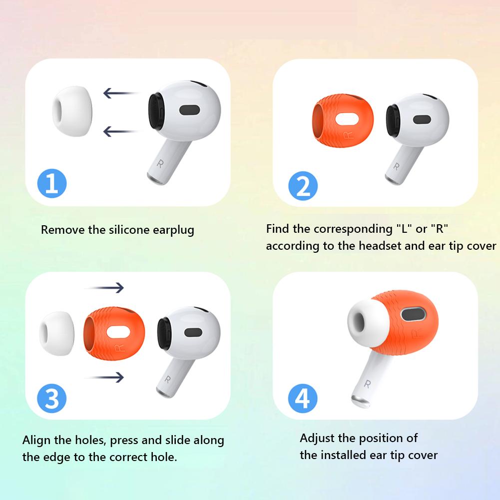 thumbnail image 2 of 10 pares de almohadillas antideslizantes para los oídos, funda para auriculares para Airpods Pro 2 2022, 2 of 6
