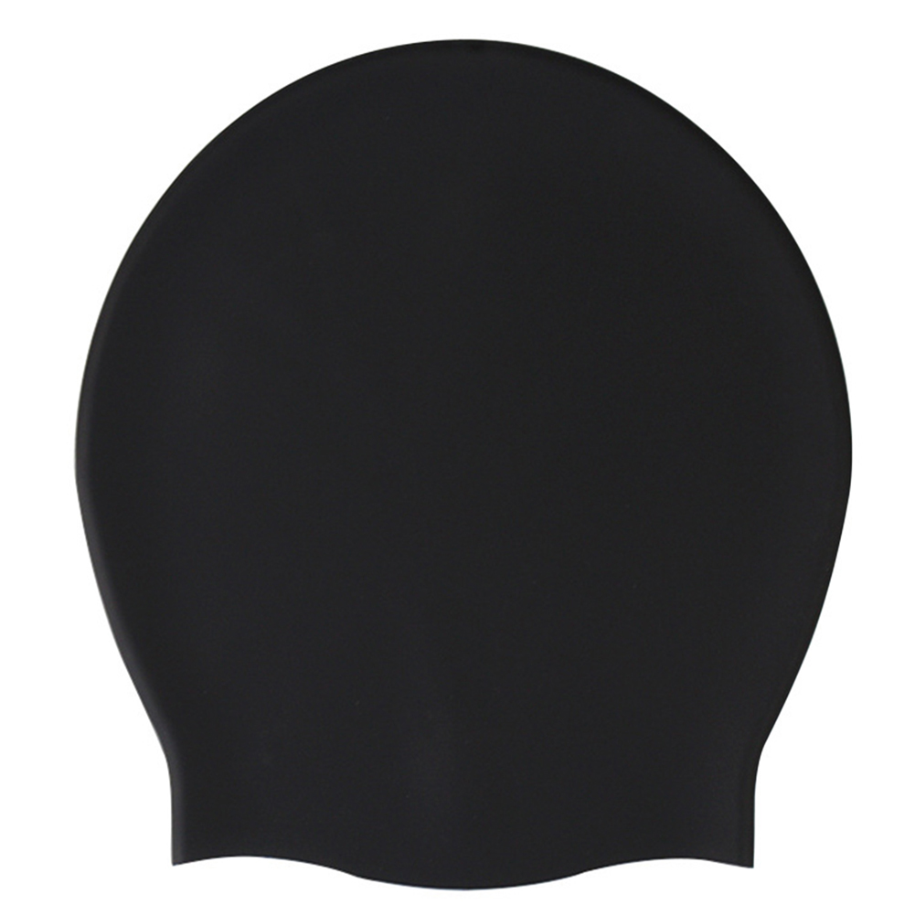 thumbnail image 3 of Gorros de natación de silicona para adultos, gorro de natación elástico, capucha de cabeza de buceo Unisex (negro), 3 uds., 3 of 6