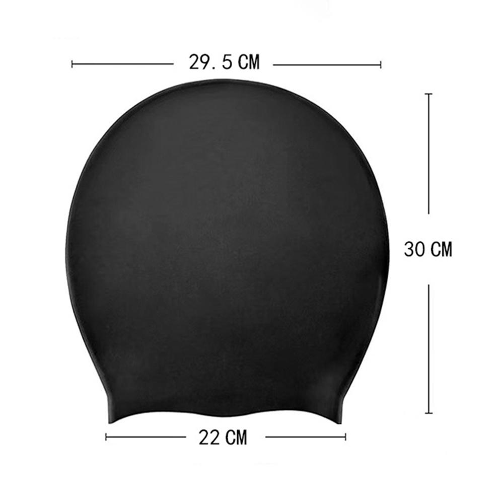 thumbnail image 2 of Gorros de natación de silicona para adultos, gorro de natación elástico, capucha de cabeza de buceo Unisex (negro), 3 uds., 2 of 6
