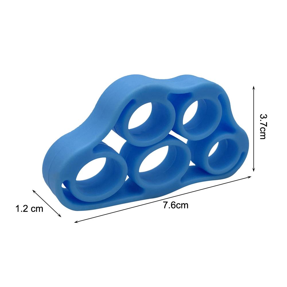 thumbnail image 2 of Banda 5 Finger Hand Grip Elástico Silicona para Gimnasio Fitness Training (6.6LB) Azul, 2 of 5