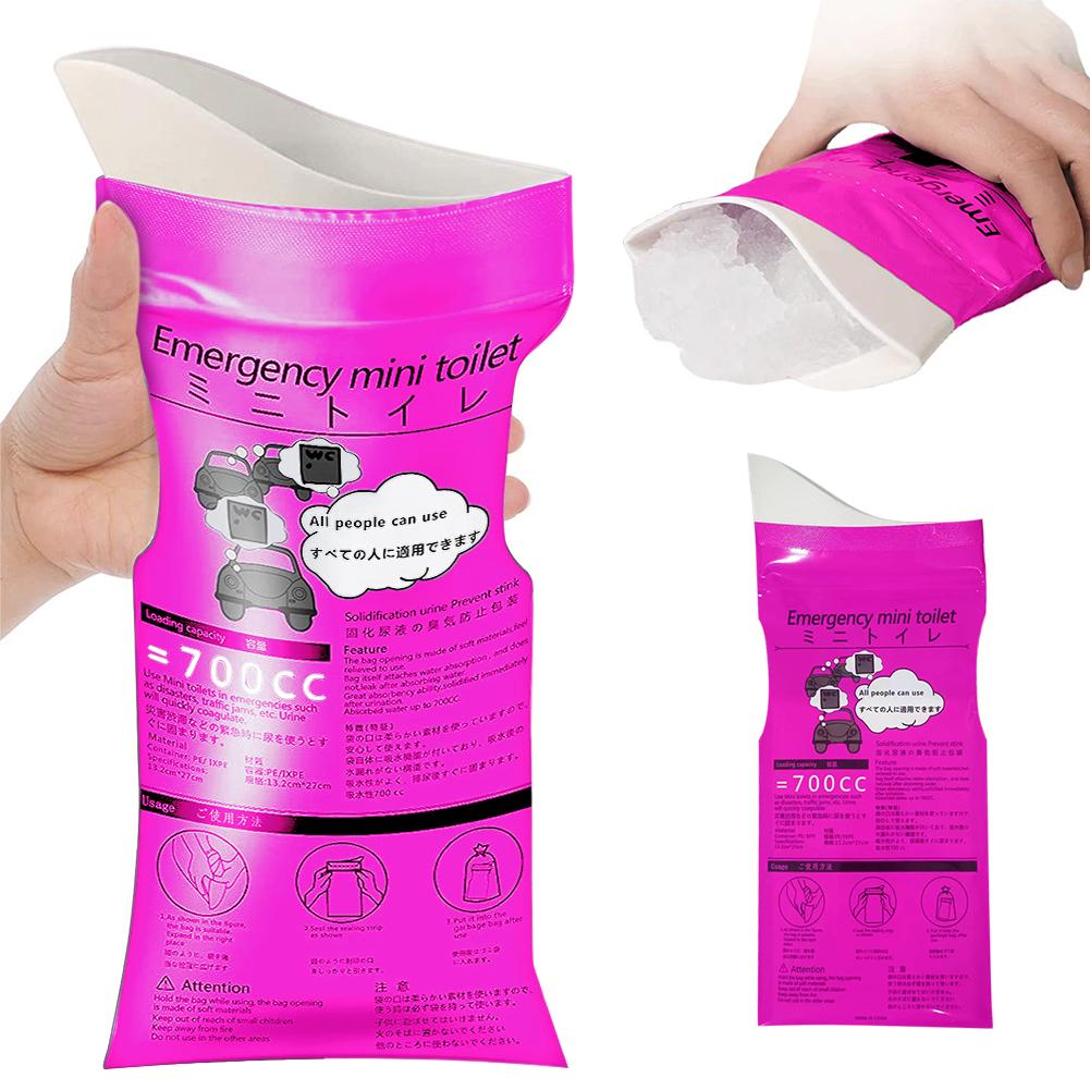 thumbnail image 3 of Bolsas de orina Bolsa de coche de 700 ml Orina desechable portátil para atasco de tráfico Rosa, 3 of 6