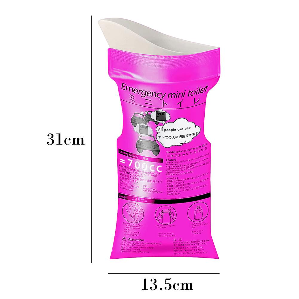 thumbnail image 2 of Bolsas de orina Bolsa de coche de 700 ml Orina desechable portátil para atasco de tráfico Rosa, 2 of 6