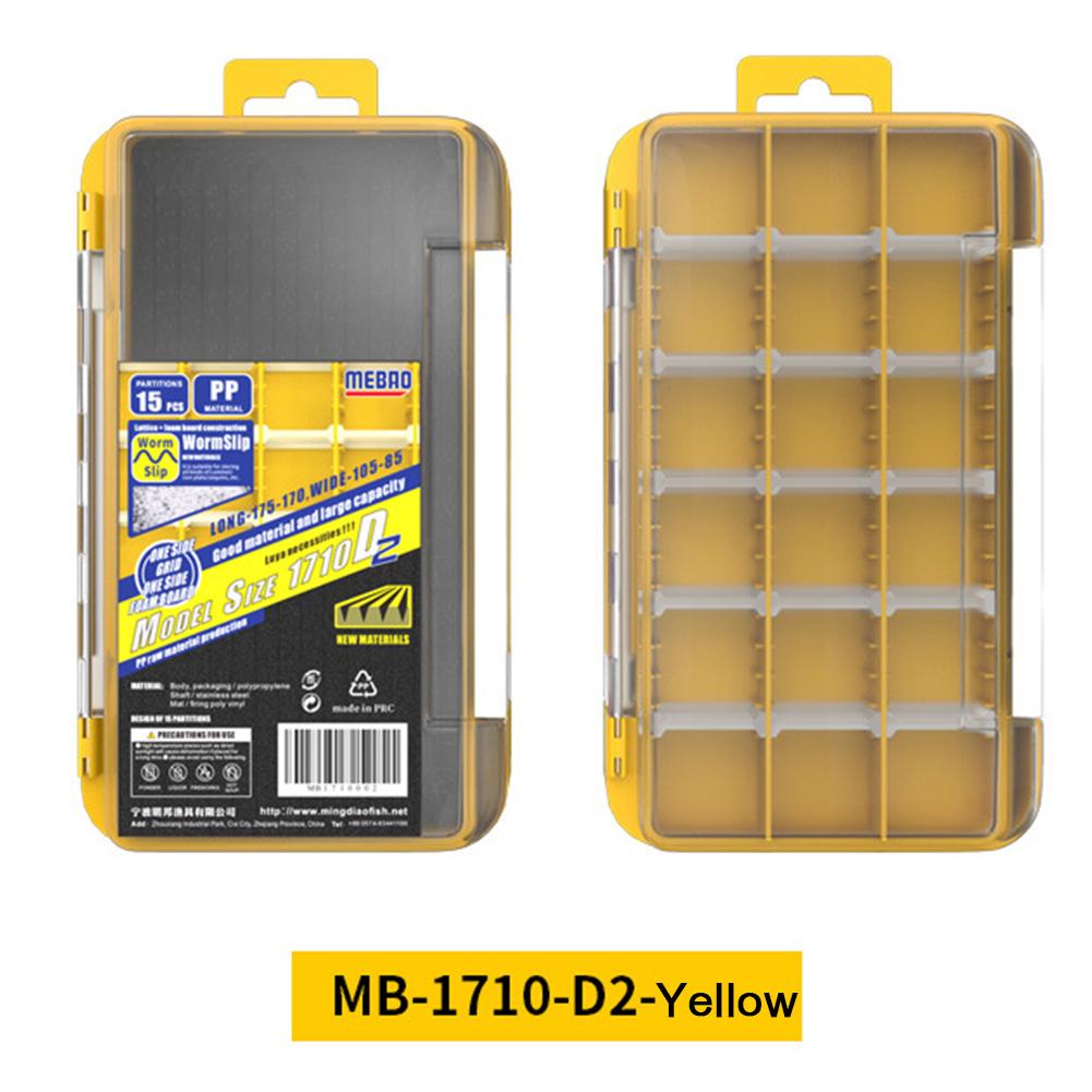 thumbnail image 1 of Señuelos de anzuelo de pesca de 2 capas, caja de cebo, caja de aparejos impermeable, amarillo, 1 of 9