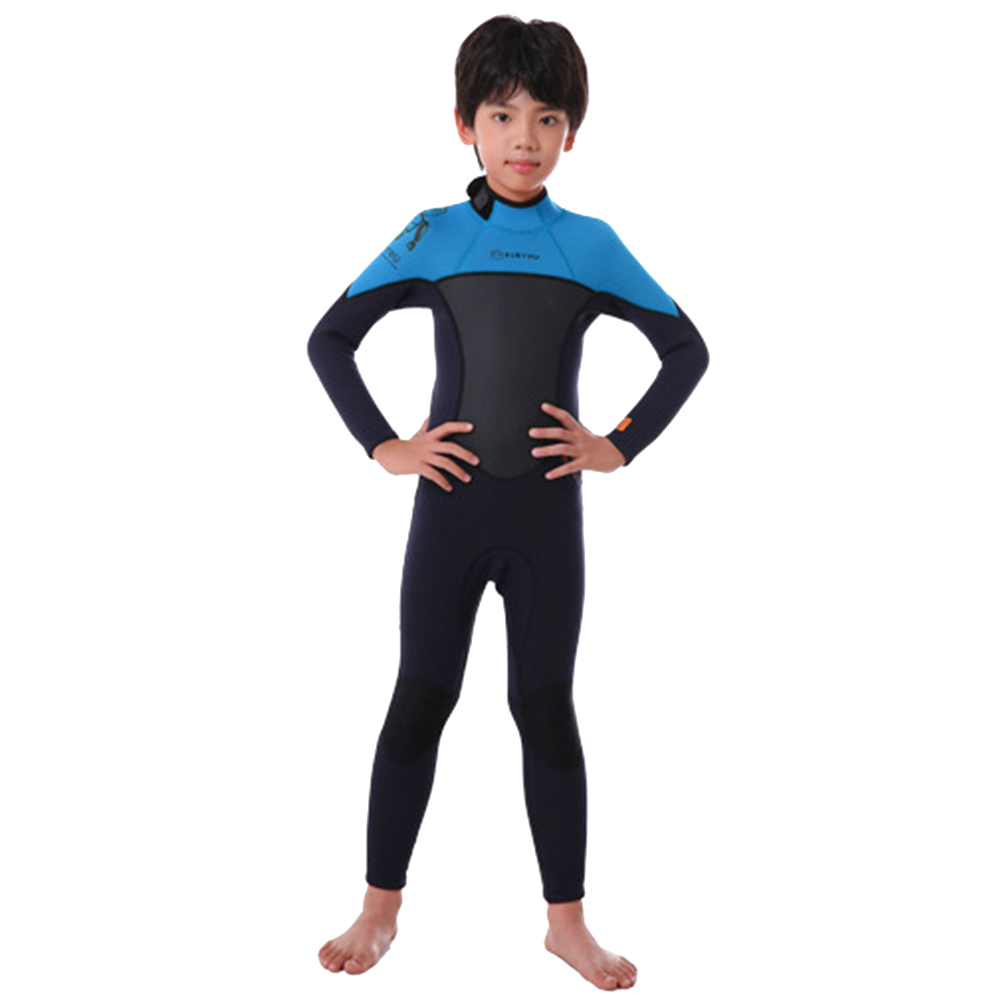 Traje de baño de surf para niños de manga larga de una pieza con accesorios para exteriores con cremallera