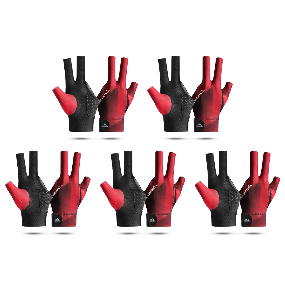 thumbnail image 5 of Guantes de Billar Dedo Abierto Transpirable Poliéster Entrenamiento Amateur ( ) Negro Rojo, 5 of 5