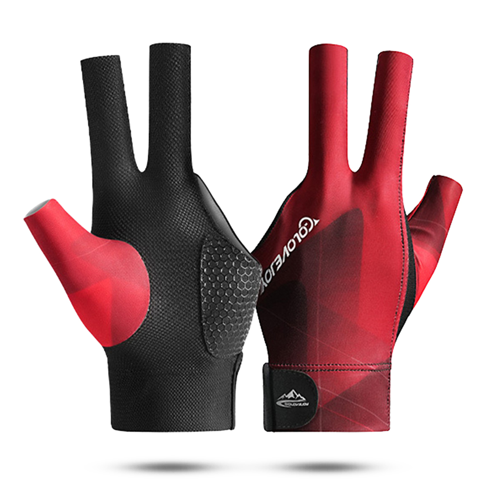 thumbnail image 1 of Guantes de Billar Dedo Abierto Transpirable Poliéster Entrenamiento Amateur ( ) Negro Rojo, 1 of 5