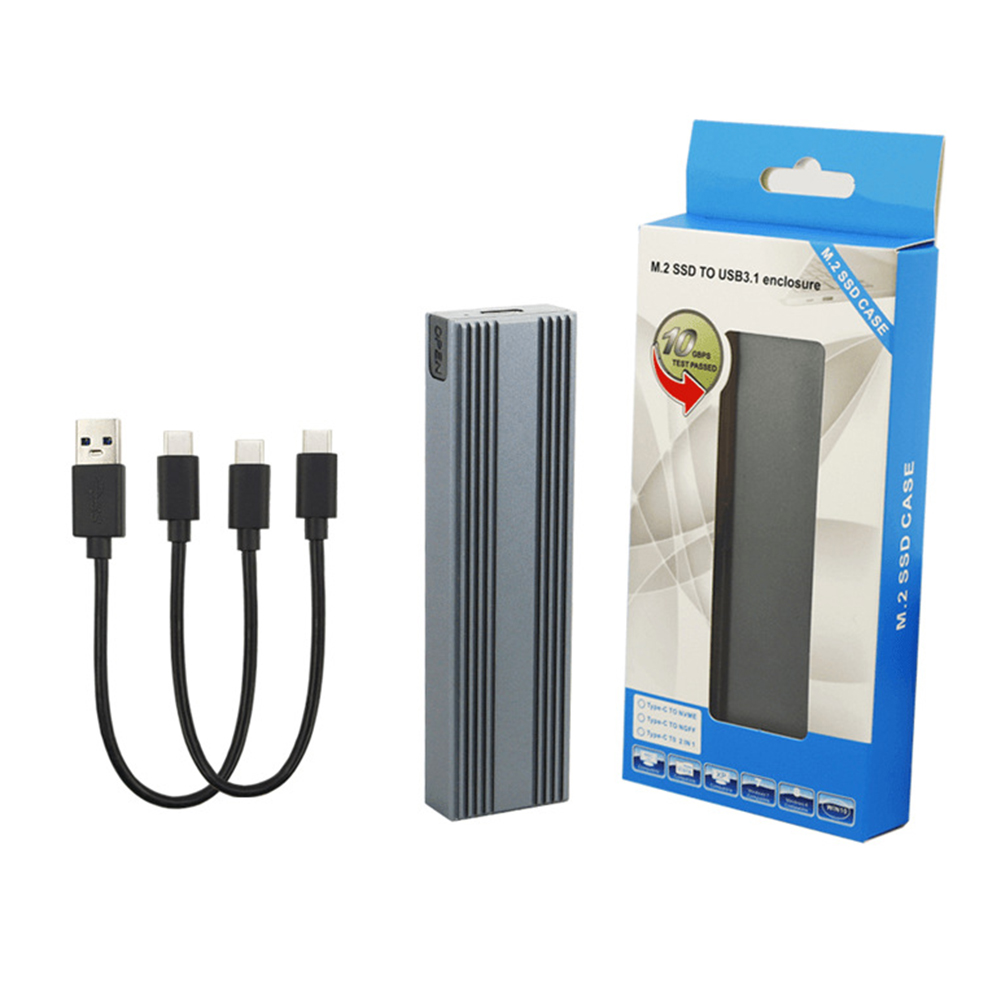 thumbnail image 2 of M.2 NVME SATA Dual Protocol SSD Estuche USB3.1 Tipo-C para 2230/2242/2260/2280 SSD, 2 of 9