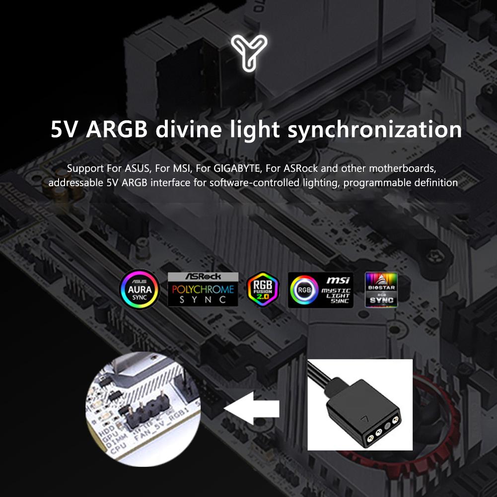 6 uds disipador de calor DDR4 DDR5 Ram enfriador radiador 5V 3PIN ARGB para computadora (blanco)