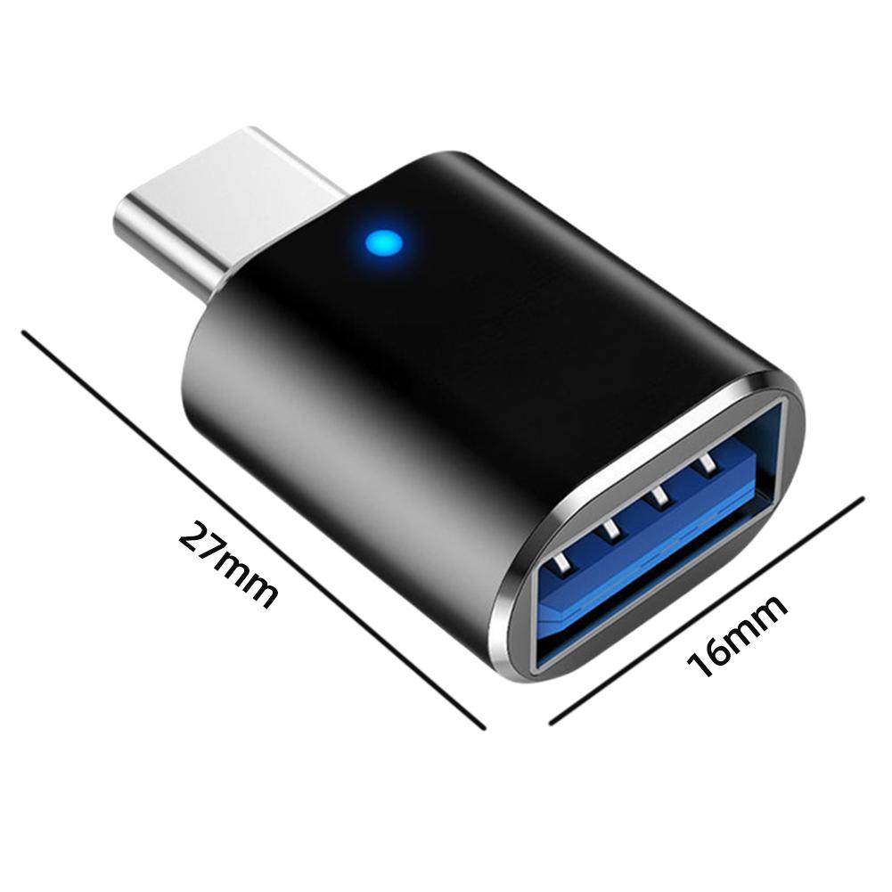 thumbnail image 2 of 2 uds conector adaptador tipo C a USB OTG Ehuebsd indicador LED carga rápida 3A negro, 2 of 5