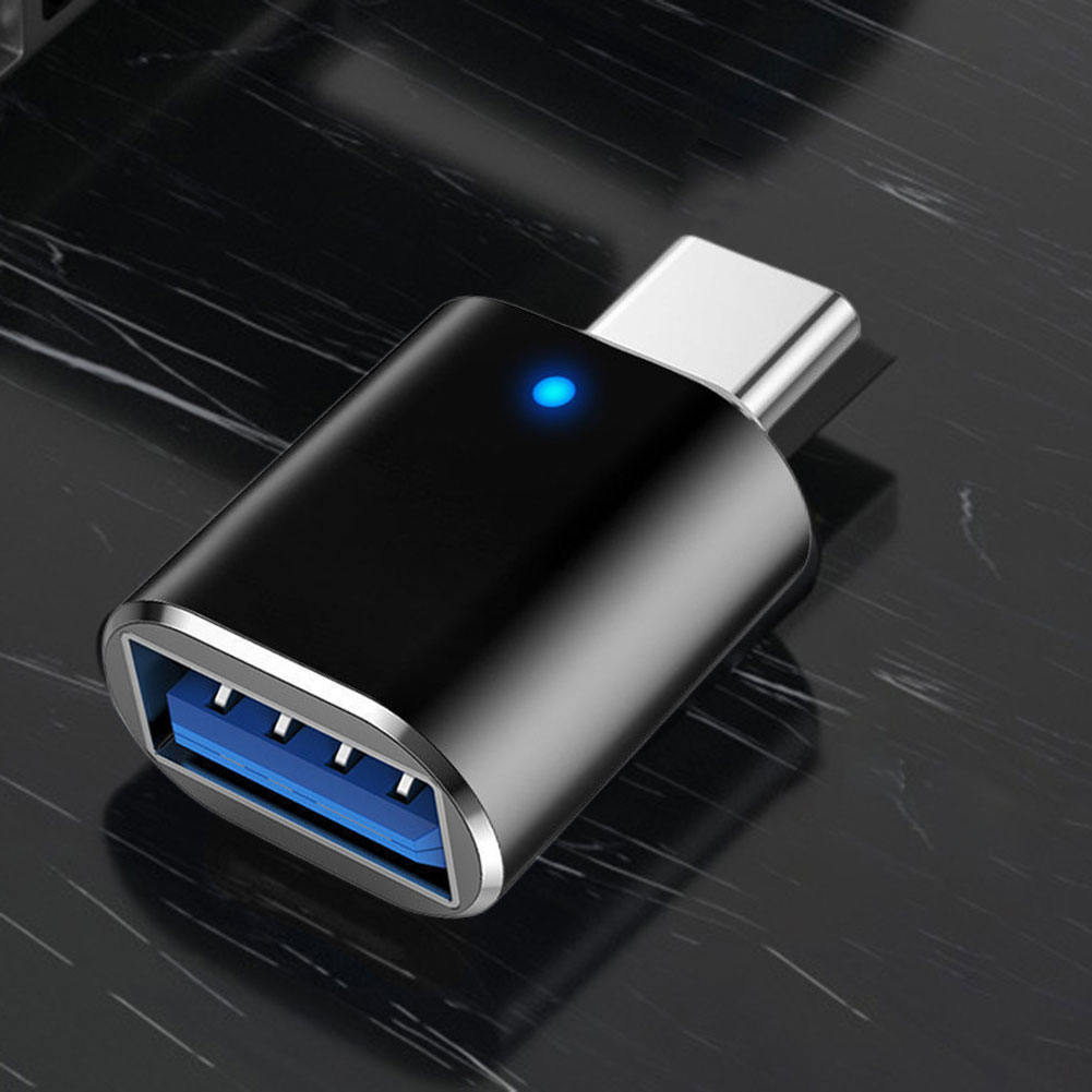 2 uds conector adaptador tipo C a USB OTG Ehuebsd indicador LED carga rápida 3A negro