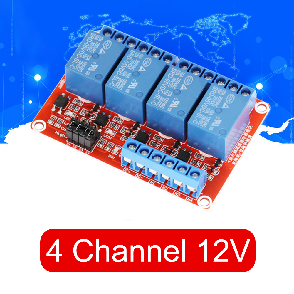 thumbnail image 1 of Interruptor de relé de 1 módulo 4 canales 12V Ehuebsd, 1 of 8