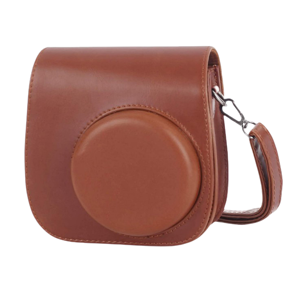 thumbnail image 3 of Bolsos instantáneos para cámara Cuero PU para Fujifilm Instax Mini 12/11/9/8 Marrón claro Marrón, 3 of 6