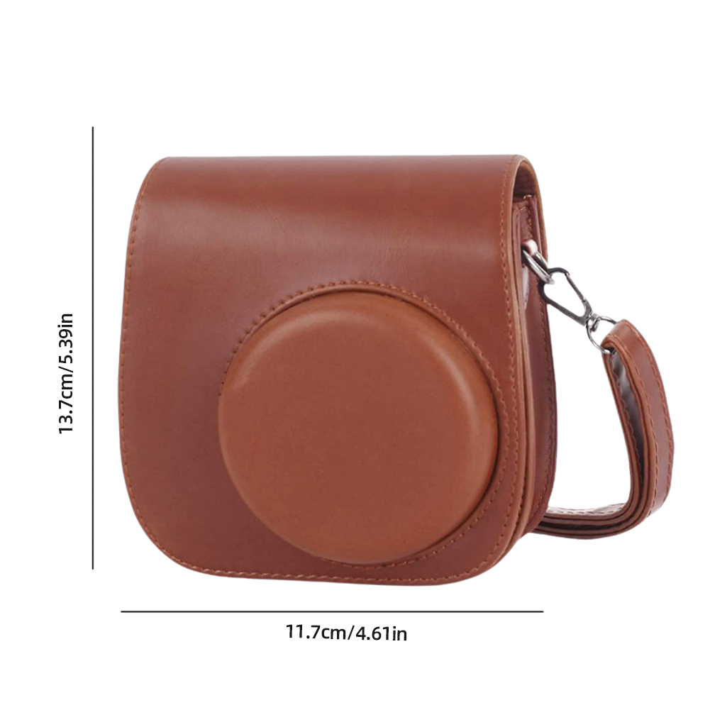 thumbnail image 2 of Bolsos instantáneos para cámara Cuero PU para Fujifilm Instax Mini 12/11/9/8 Marrón claro Marrón, 2 of 6