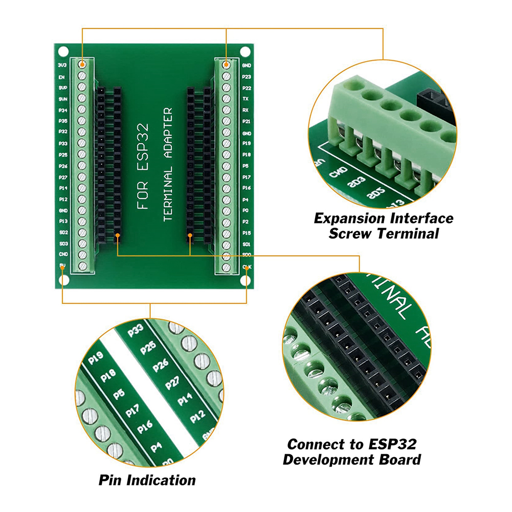 thumbnail image 1 of Placa de expansión 1 módulo ESP32 ESP-WROOM-32 GPIO en 2 38PIN versión estrecha, 1 of 9