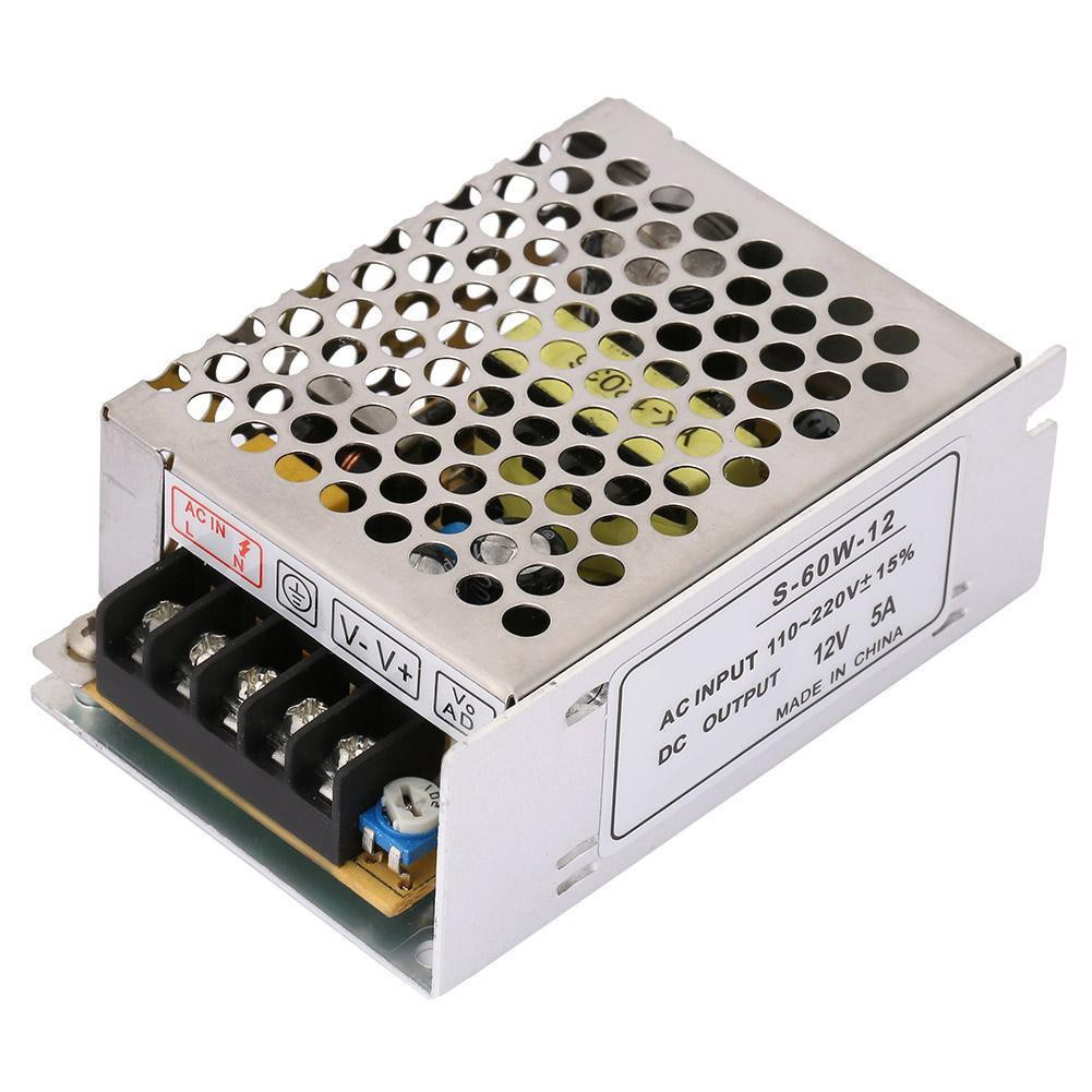 thumbnail image 3 of Interruptor de alimentación 12V 5A Adaptador de corriente 60W Transformador de corriente 220 CA a 12V CC, 3 of 9