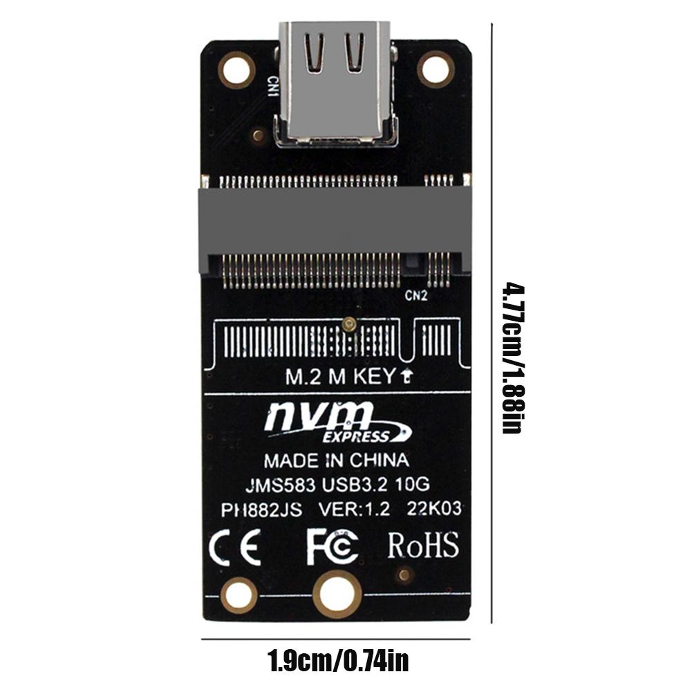 thumbnail image 2 of Tarjeta adaptadora de carcasa NVME M.2 a SSD tipo C, compatible con 10Gbps 2230 2242 2260 2280, 2 of 7
