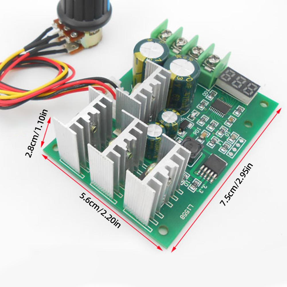 thumbnail image 2 of Controlador de velocidad del motor DC6-60V PWM DC 6V 12V 24V 36V 48V 30A Gobernador del motor, 2 of 6