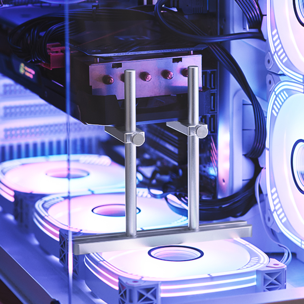 thumbnail image 1 of Soporte de tarjeta de vídeo de aleación de aluminio CNC de doble polo deslizante para chasis ATX/MATX/ITX, 1 of 9