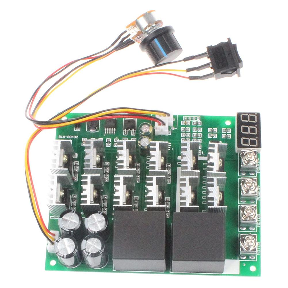 thumbnail image 1 of Módulo controlador de velocidad del motor 12V 24V 36V 48V DC 100A Max con interruptor de perilla, 1 of 7