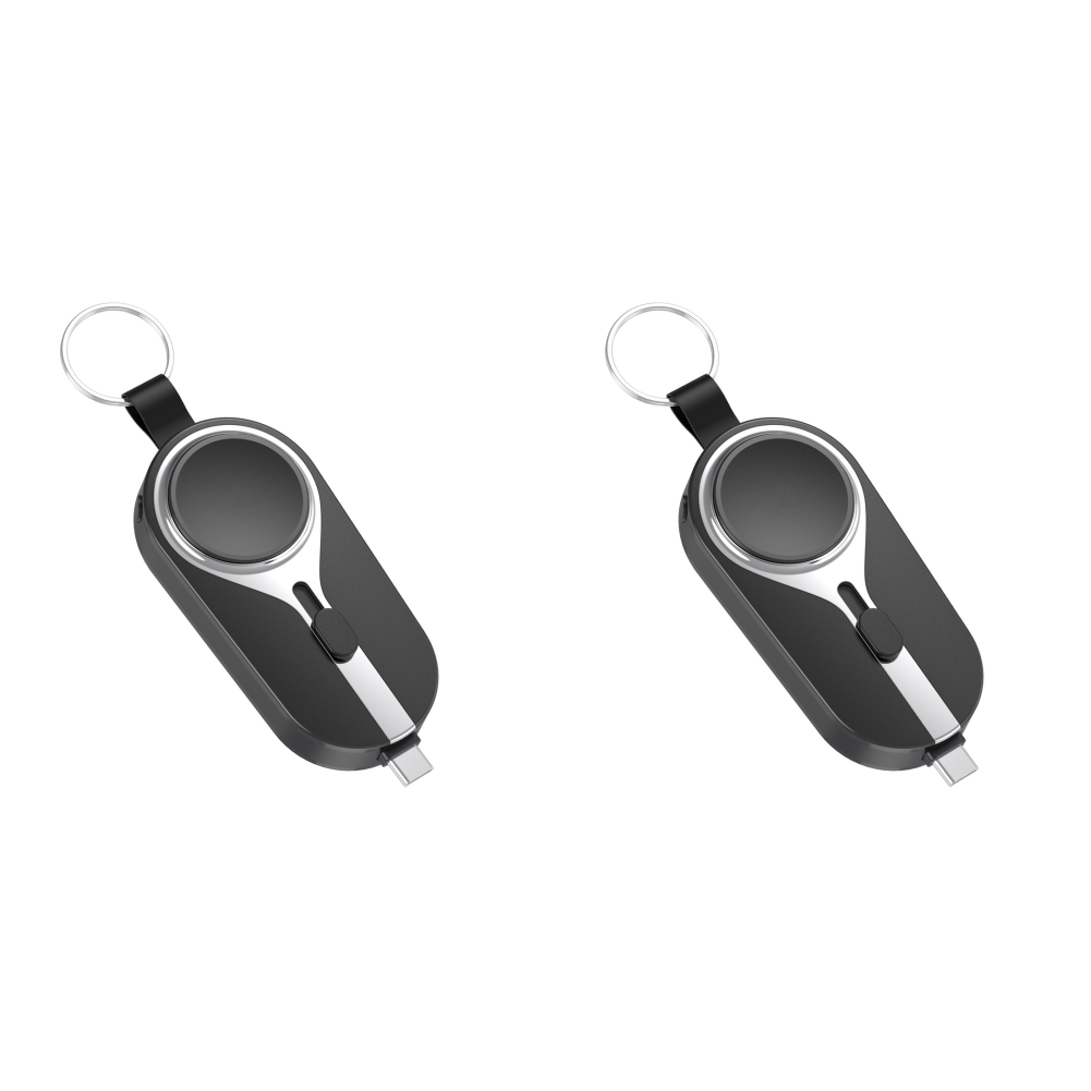 thumbnail image 3 of Llavero 2 en 1 Power Bank Mini cargador impermeable 2000 mAh (negro para tipo C), 3 of 5