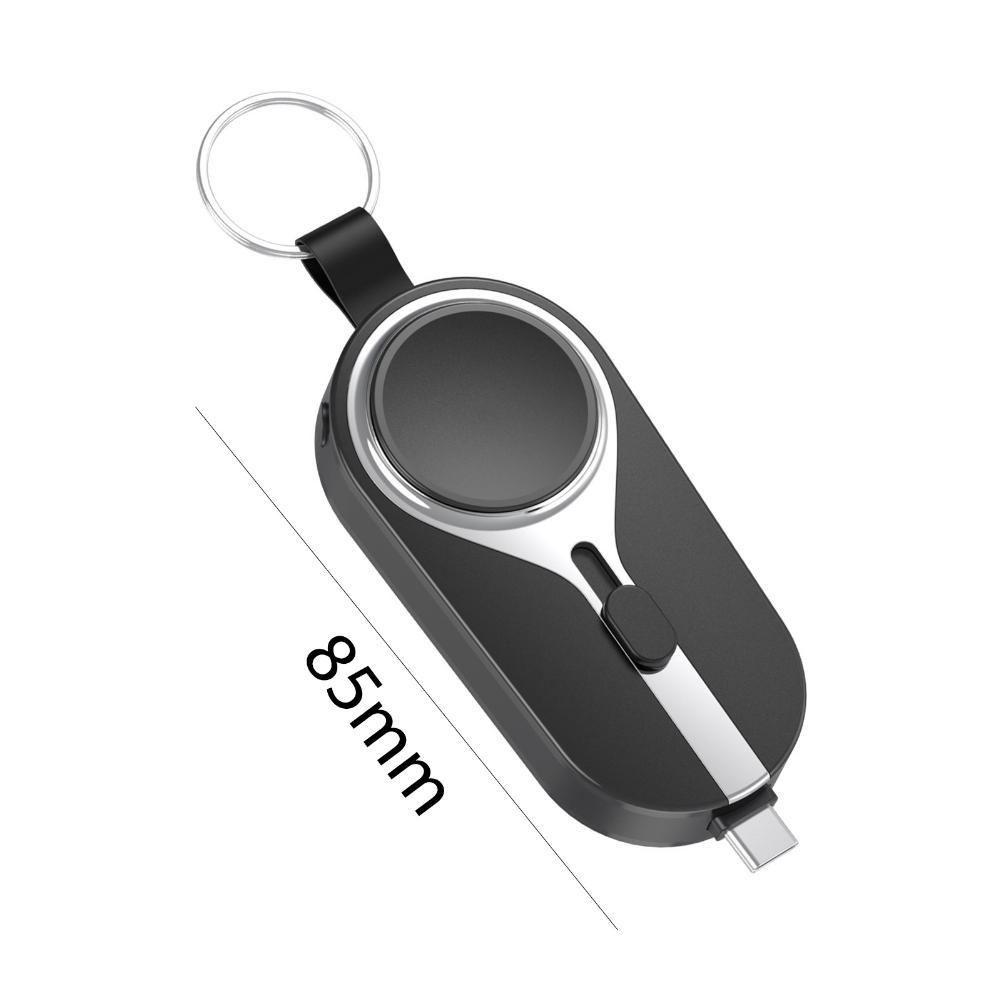 thumbnail image 2 of Llavero 2 en 1 Power Bank Mini cargador impermeable 2000 mAh (negro para tipo C), 2 of 5