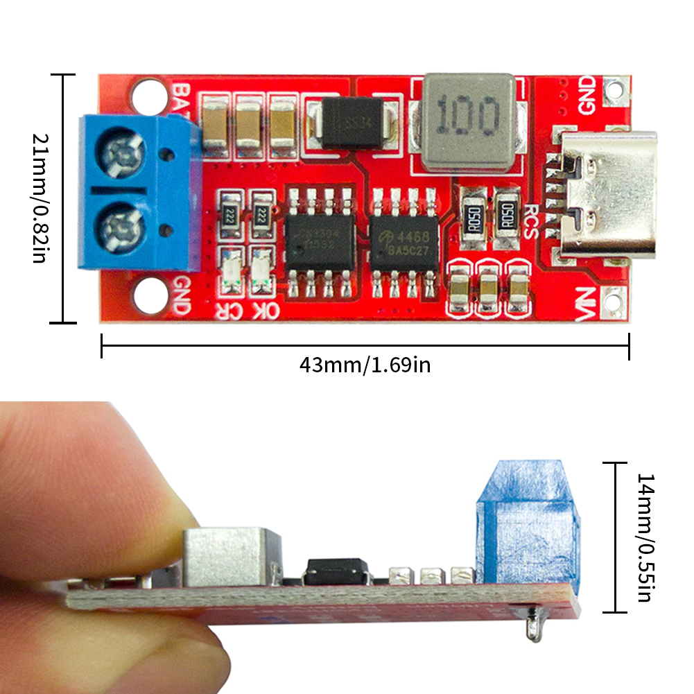 thumbnail image 2 of Módulo de batería de litio Boost DC 3-6V Módulo convertidor de batería Boost Fuente de alimentación, 2 of 9