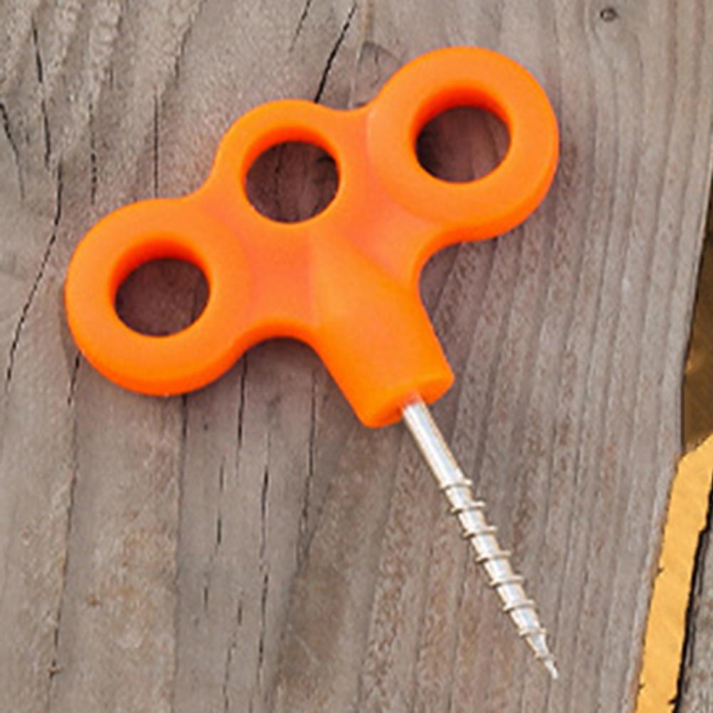 thumbnail image 4 of Clavijas para acampar al aire libre Tornillo Punta Gancho Cuerda Hebilla Carpa Clavija Naranja 5pcs, 4 of 6