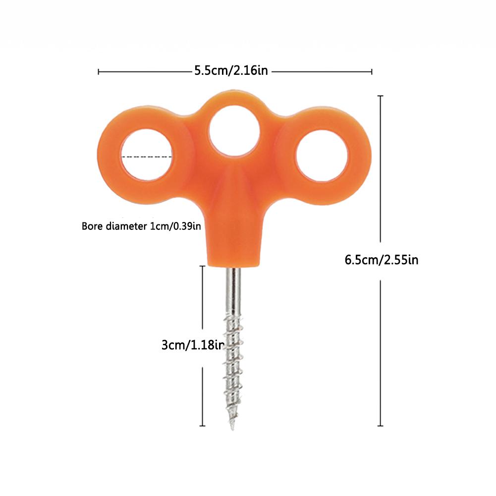 thumbnail image 2 of Clavijas para acampar al aire libre Tornillo Punta Gancho Cuerda Hebilla Carpa Clavija Naranja 5pcs, 2 of 6