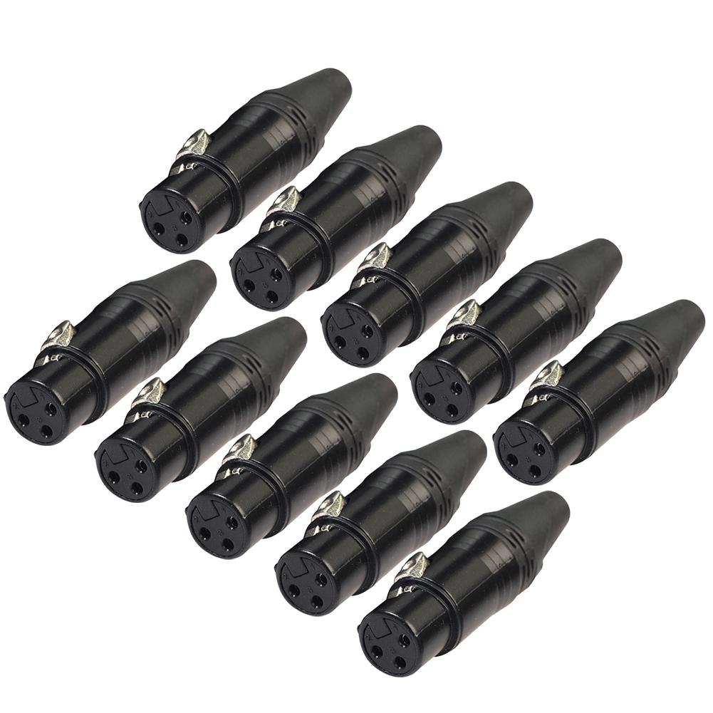 thumbnail image 3 of DIY micrófono XLR 3 pines conector Cable adaptadores de soldadura 10 Uds, 3 of 8