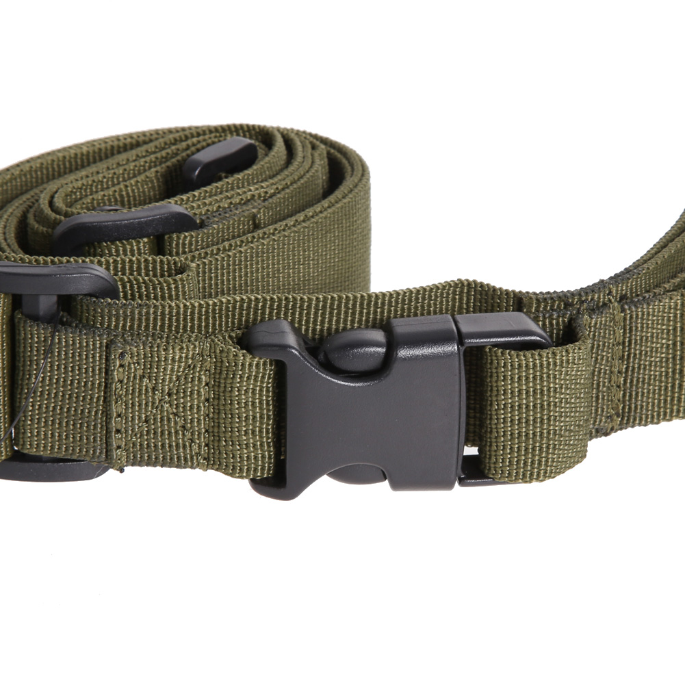 Tactical 3 Point Sling Ajustable Bungee Rifle Swivels System Verde