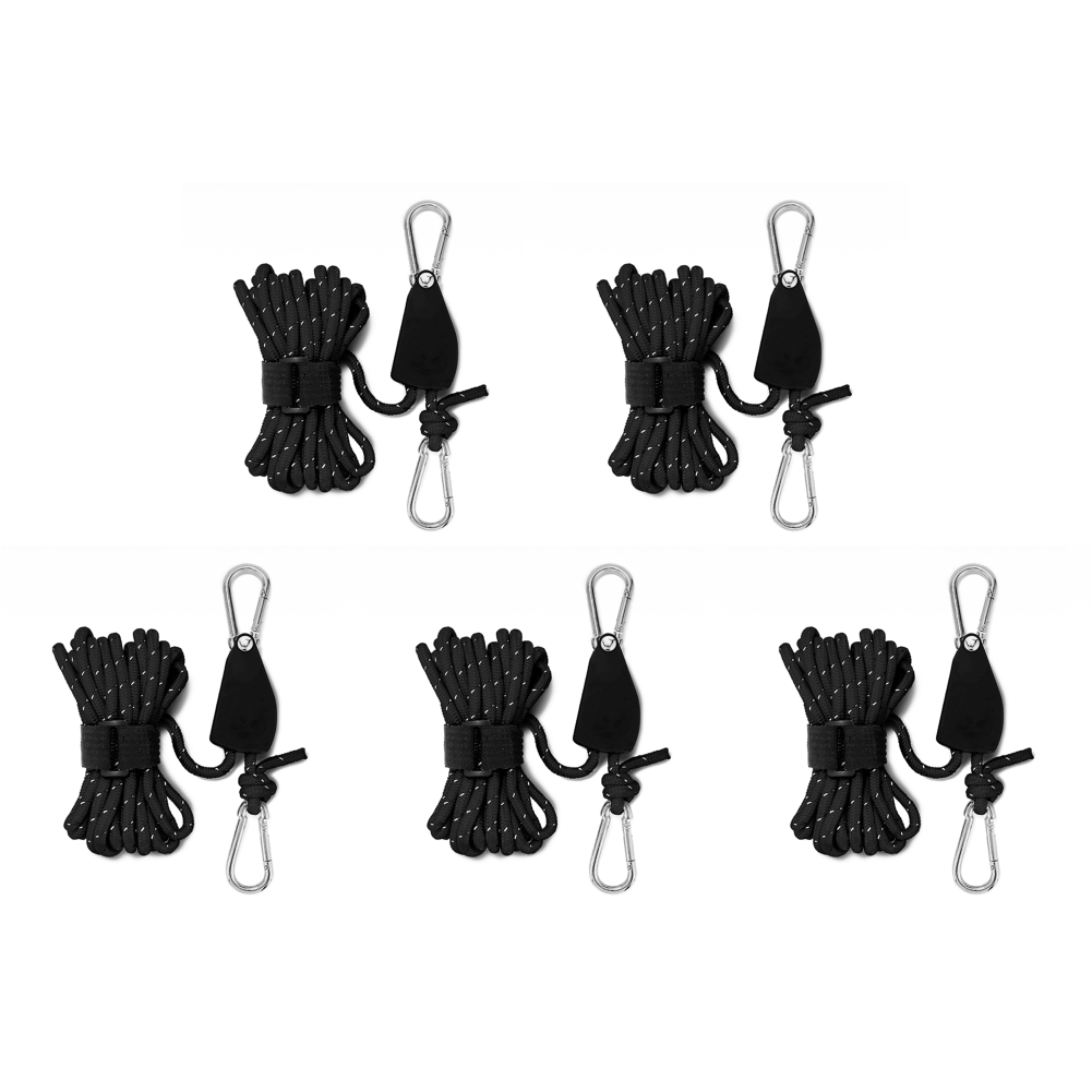 thumbnail image 5 of Polea Cuerda de viento 4 mm 4 m Tensor Tienda de nylon reflectante Hebilla fija Negro, 5 of 5