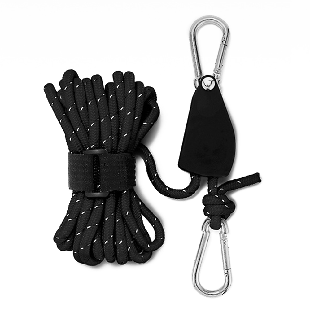 thumbnail image 3 of Polea Cuerda de viento 4 mm 4 m Tensor Tienda de nylon reflectante Hebilla fija Negro, 3 of 5