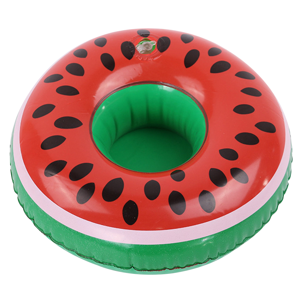 thumbnail image 3 of Portavasos flotante, flotador inflable, bandeja para bebidas de cerveza, regalo de PVC (sandía), 3 of 5