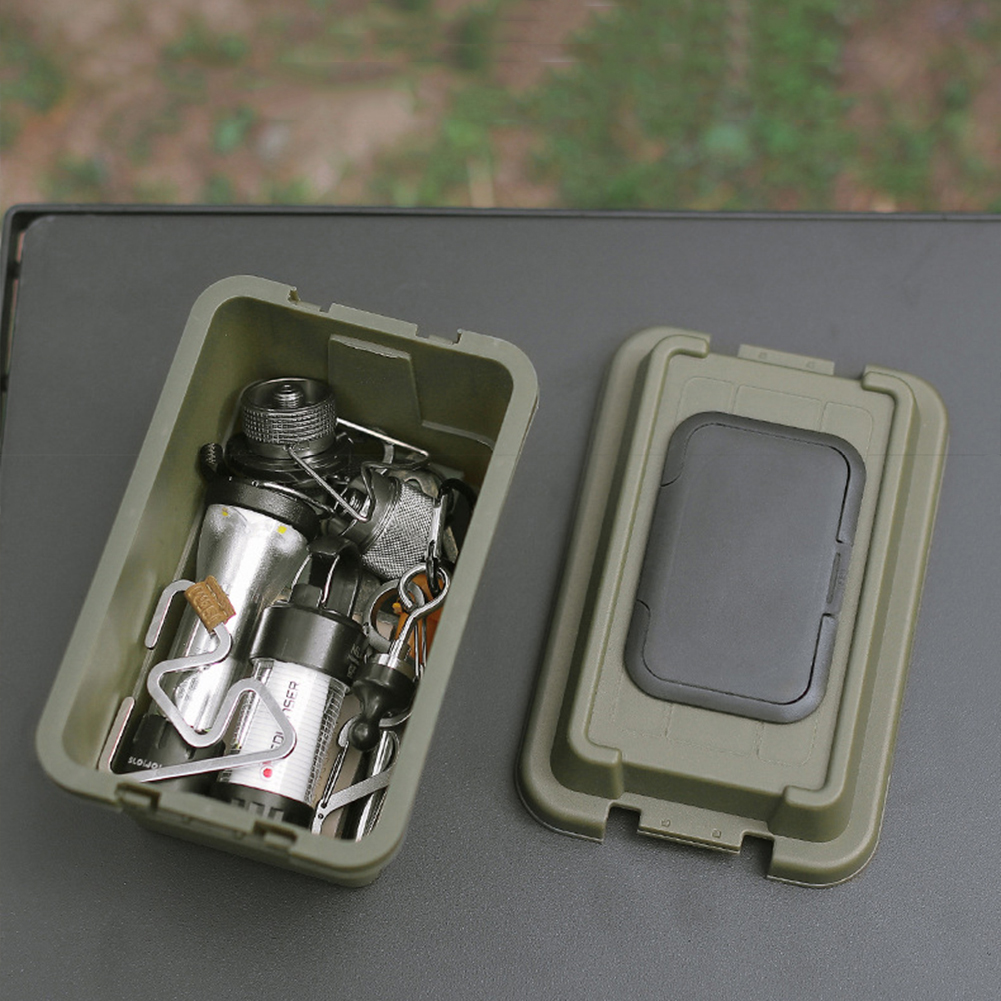 Caja de almacenamiento de botellas de condimentos para acampada, caja de almacenamiento de pañuelos de papel para servilletas de 1,1 L