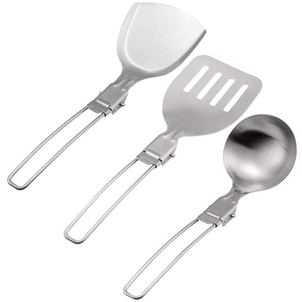 thumbnail image 1 of Utensilios de campamento de espátula Utensilios de cocina plegables para acampar Suministros de picnic de viaje, 1 of 9
