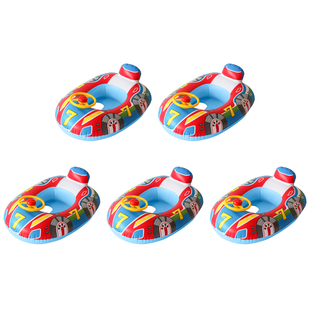 thumbnail image 5 of Anillo de bebé Natación Inflable Swim Fun Car Horn Boat Asiento para niños (Pequeño) Azul, 5 of 5